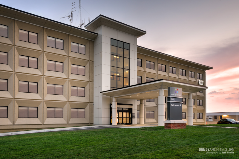 Exterior of hospital.
