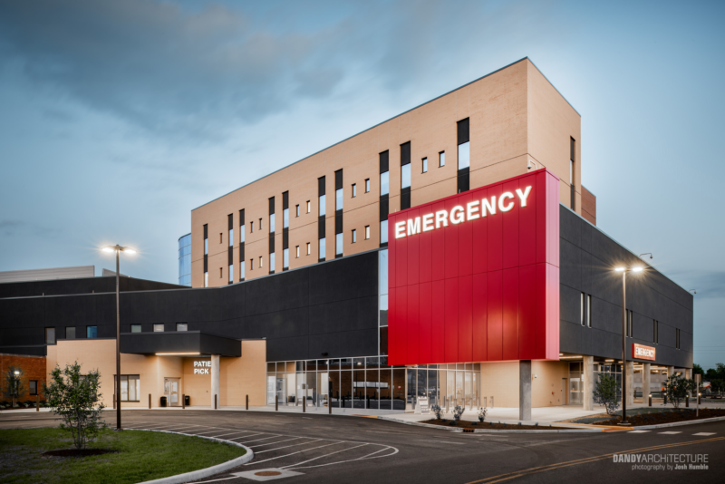 Exterior of Hospital.